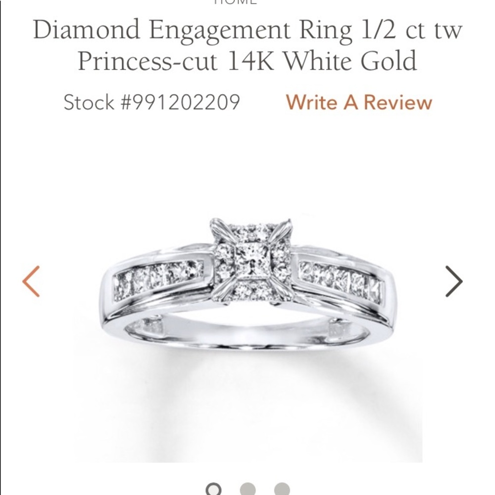 Princess cut engagement ring 6.75